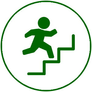 階段を駆け上がる人のアイコン